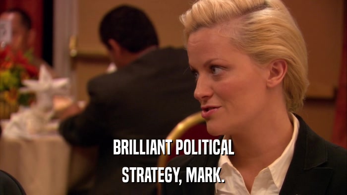 BRILLIANT POLITICAL STRATEGY, MARK. 