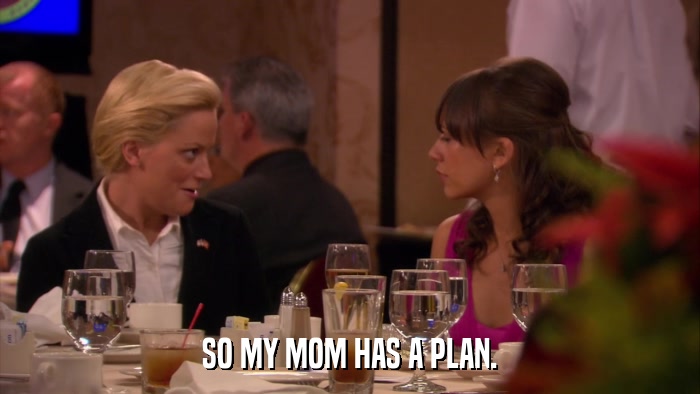 SO MY MOM HAS A PLAN.  