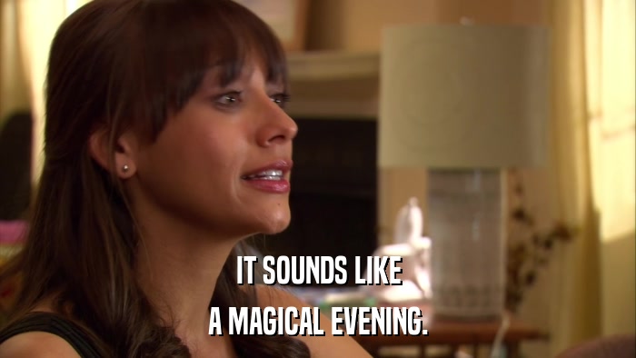 IT SOUNDS LIKE A MAGICAL EVENING. 