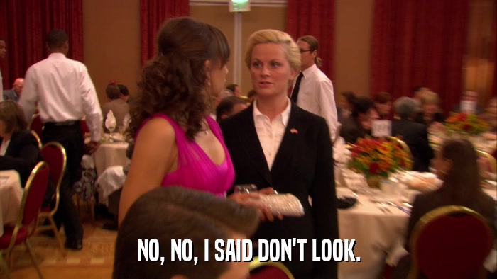 NO, NO, I SAID DON'T LOOK.  