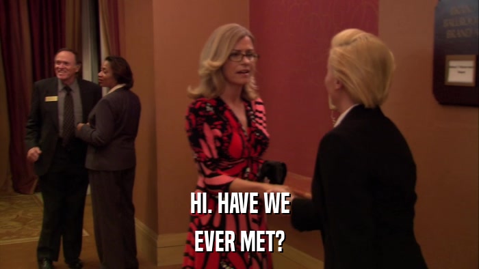HI. HAVE WE EVER MET? 