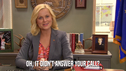 OH, IT DIDN'T ANSWER YOUR CALL?  