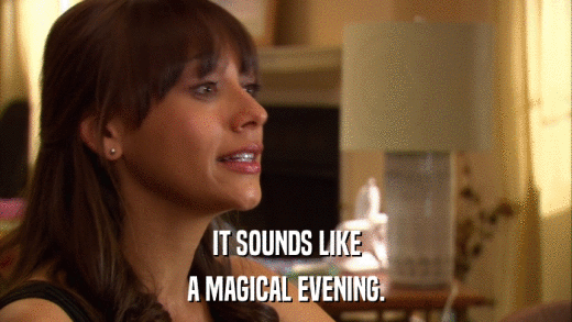 IT SOUNDS LIKE A MAGICAL EVENING. 