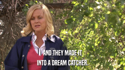 AND THEY MADE IT INTO A DREAM CATCHER. 