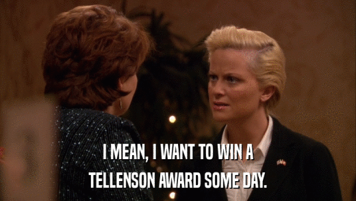 I MEAN, I WANT TO WIN A TELLENSON AWARD SOME DAY. 
