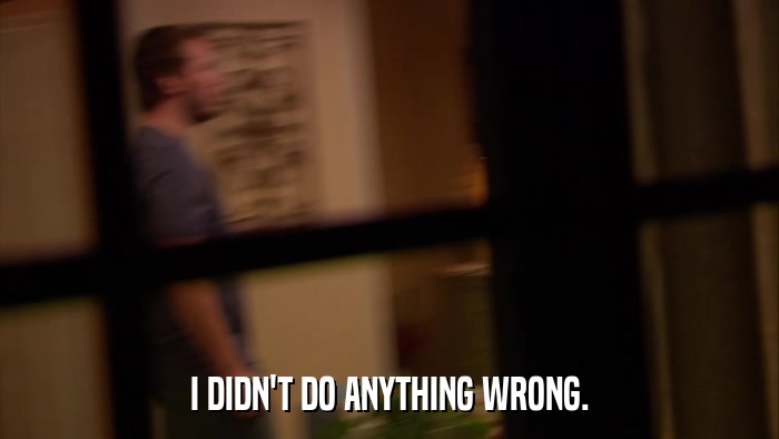 I DIDN'T DO ANYTHING WRONG.  