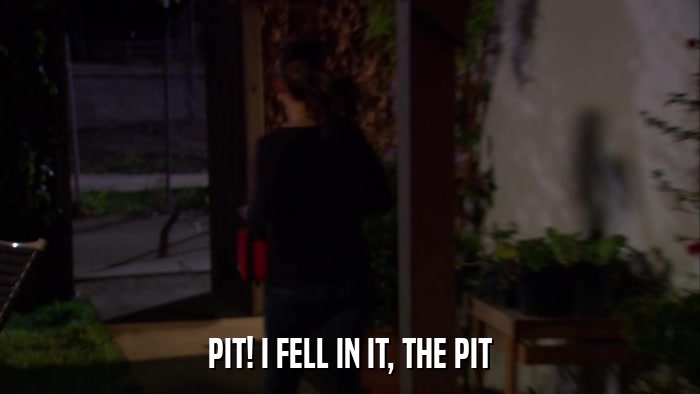 PIT! I FELL IN IT, THE PIT  