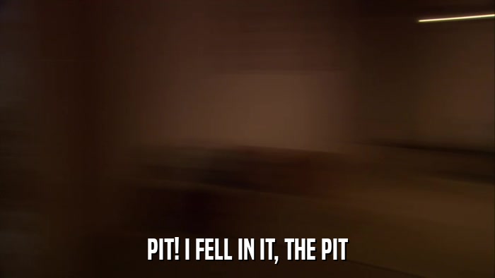 PIT! I FELL IN IT, THE PIT  