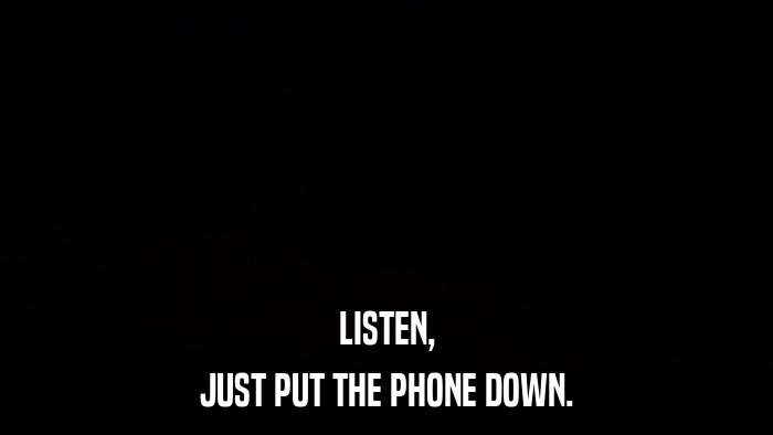 LISTEN, JUST PUT THE PHONE DOWN. 