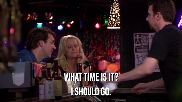 WHAT TIME IS IT? I SHOULD GO. 