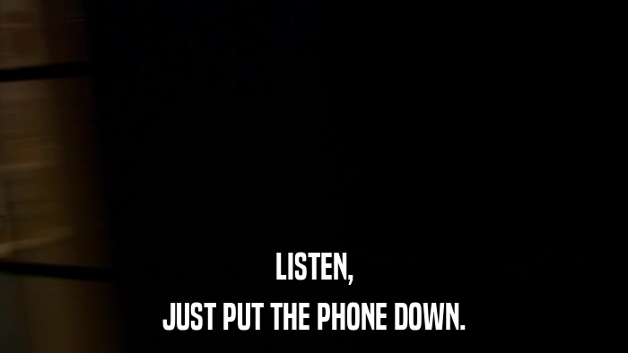 LISTEN, JUST PUT THE PHONE DOWN. 