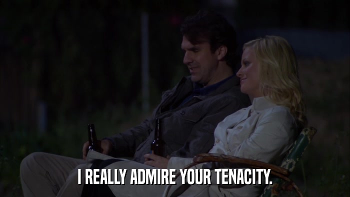 I REALLY ADMIRE YOUR TENACITY.  