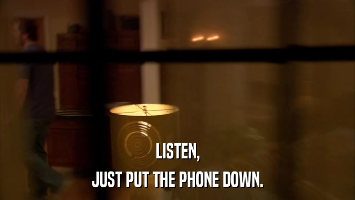 LISTEN, JUST PUT THE PHONE DOWN. 