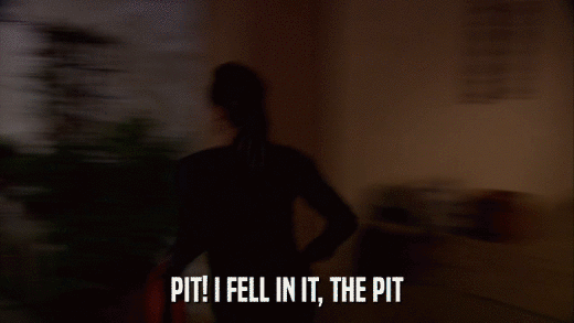 PIT! I FELL IN IT, THE PIT  