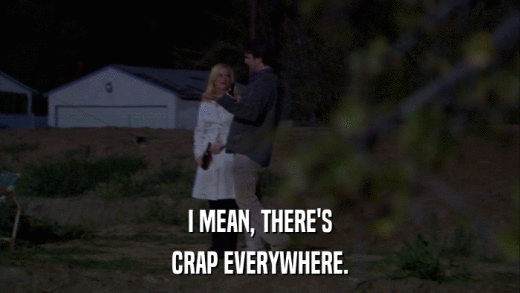 I MEAN, THERE'S CRAP EVERYWHERE. 