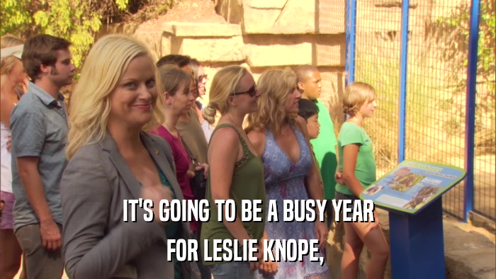 IT'S GOING TO BE A BUSY YEAR FOR LESLIE KNOPE,  
