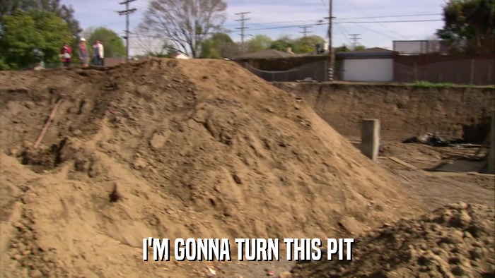 I'M GONNA TURN THIS PIT  