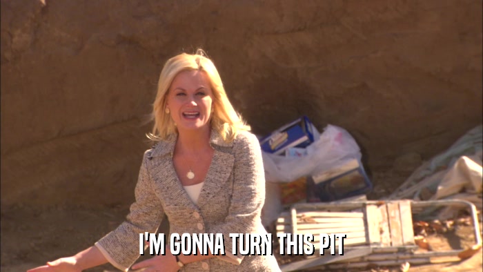 I'M GONNA TURN THIS PIT  