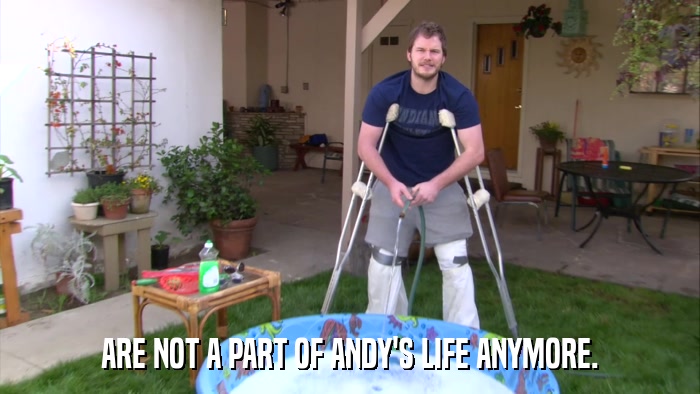ARE NOT A PART OF ANDY'S LIFE ANYMORE.  