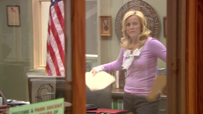 LESLIE AND THE CAMERAMAN HAVE HAD A MOMENT. 