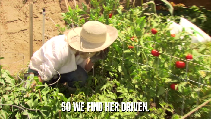 SO WE FIND HER DRIVEN.  