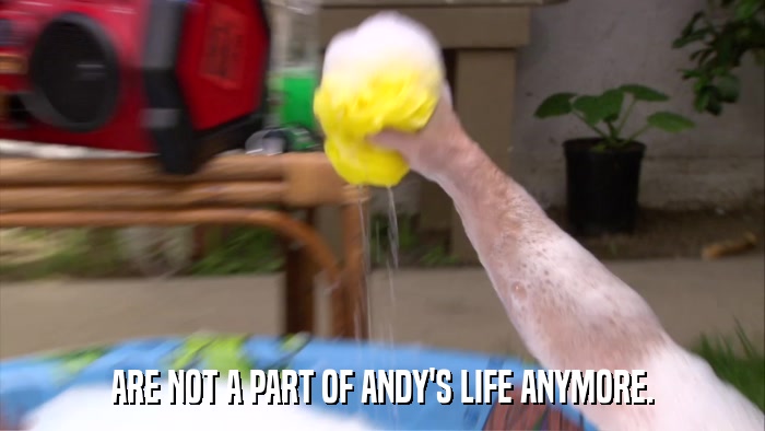ARE NOT A PART OF ANDY'S LIFE ANYMORE.  