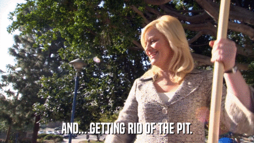 AND... GETTING RID OF THE PIT.  
