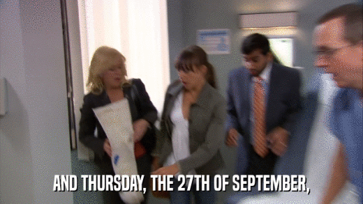 AND THURSDAY, THE 27TH OF SEPTEMBER,  