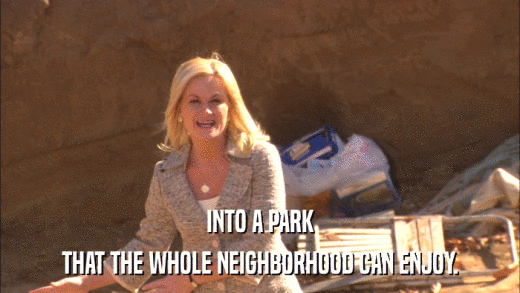 INTO A PARK THAT THE WHOLE NEIGHBORHOOD CAN ENJOY. 