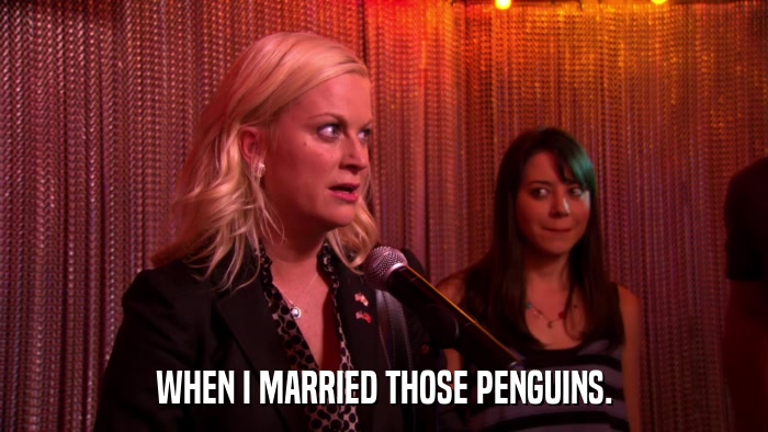 WHEN I MARRIED THOSE PENGUINS.  