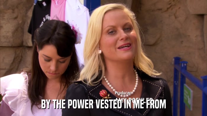 BY THE POWER VESTED IN ME FROM  