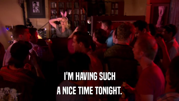 I'M HAVING SUCH A NICE TIME TONIGHT. 