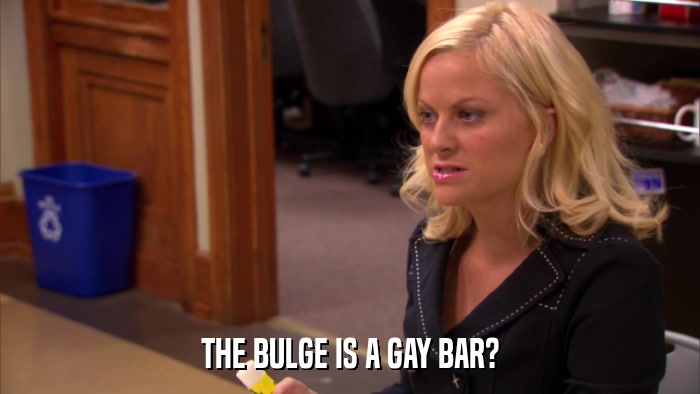 THE BULGE IS A GAY BAR?  