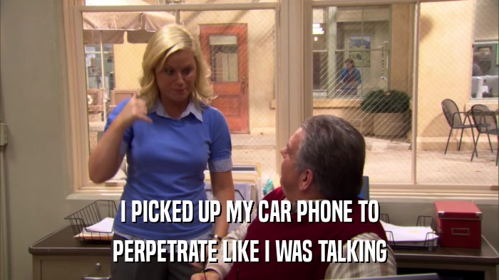 I PICKED UP MY CAR PHONE TO PERPETRATE LIKE I WAS TALKING 