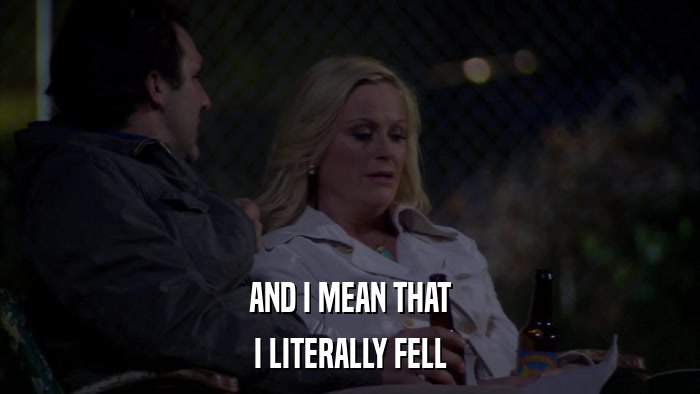 AND I MEAN THAT I LITERALLY FELL 