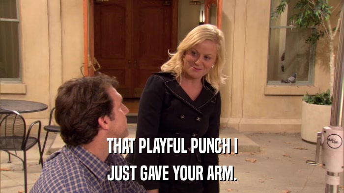 THAT PLAYFUL PUNCH I JUST GAVE YOUR ARM. 