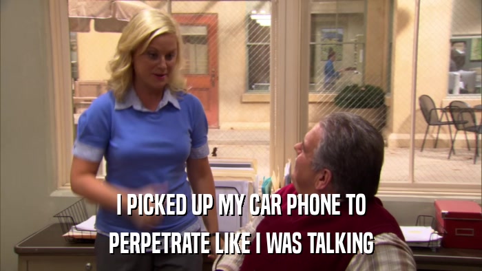 I PICKED UP MY CAR PHONE TO PERPETRATE LIKE I WAS TALKING 