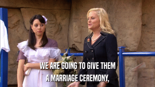 WE ARE GOING TO GIVE THEM A MARRIAGE CEREMONY, 