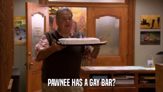 PAWNEE HAS A GAY BAR?  