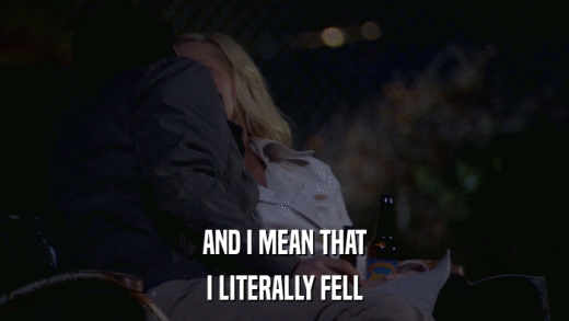 AND I MEAN THAT I LITERALLY FELL 