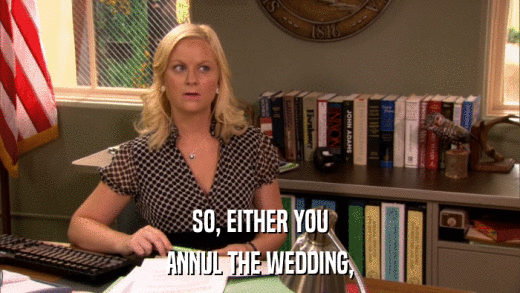 SO, EITHER YOU ANNUL THE WEDDING, 