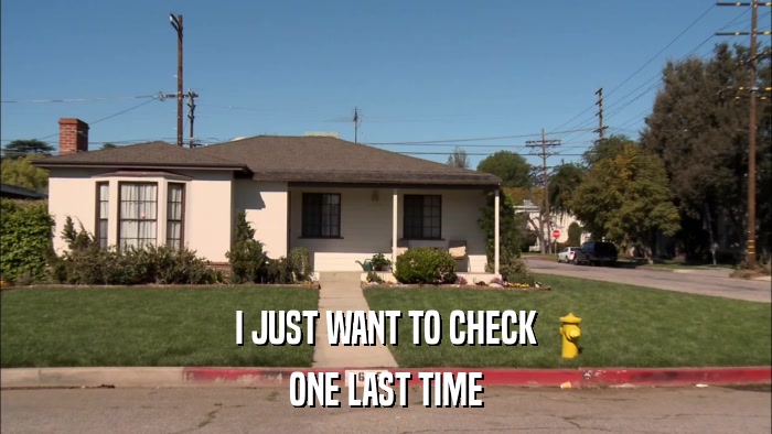 I JUST WANT TO CHECK ONE LAST TIME 