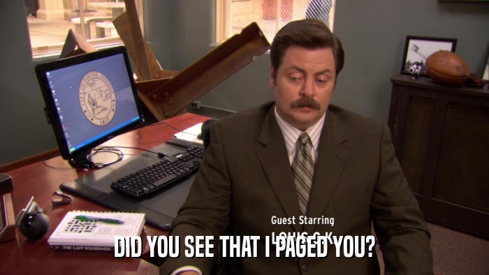 DID YOU SEE THAT I PAGED YOU?  