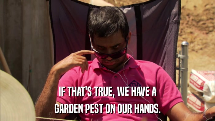 IF THAT'S TRUE, WE HAVE A GARDEN PEST ON OUR HANDS. 