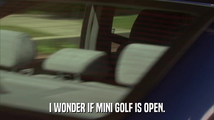 I WONDER IF MINI GOLF IS OPEN.  