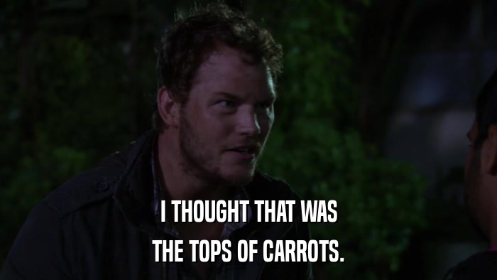 I THOUGHT THAT WAS THE TOPS OF CARROTS. 