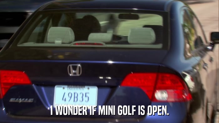 I WONDER IF MINI GOLF IS OPEN.  