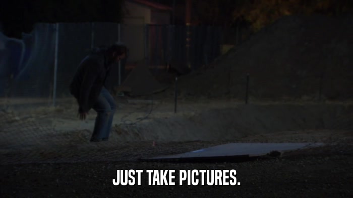 JUST TAKE PICTURES.  