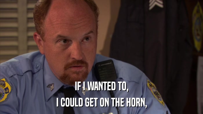 IF I WANTED TO, I COULD GET ON THE HORN, 