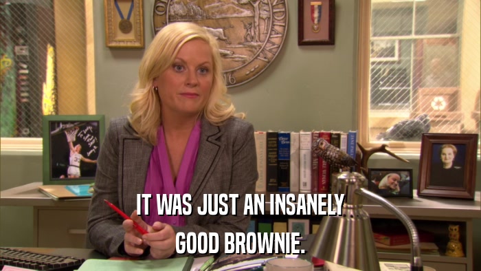 IT WAS JUST AN INSANELY GOOD BROWNIE. 